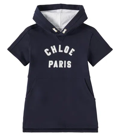 Chloé Kids' Blue Dress For Girl With Logo