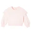 Chloé Kids Lace-trimmed Cotton Fleece Sweatshirt In Pink