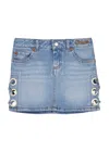 Chloé Lace-detail Denim Skirt In Blue