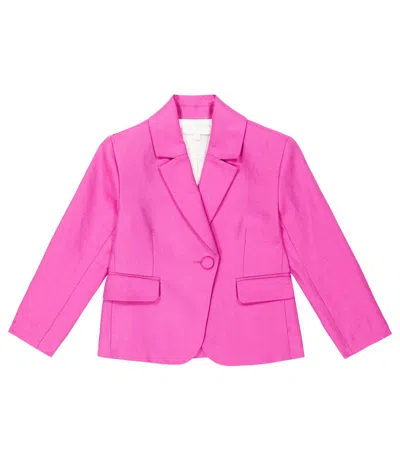 Chloé Kids' Linen And Cotton Suit Jacket In Pink