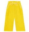 Chloé Bow-detail Wide-leg Trousers In Yellow