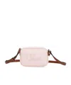 Chloé Kids Logo Canvas Shoulder Bag In Pink