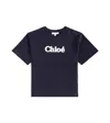 Chloé Logo-print Cotton T-shirt In Blue