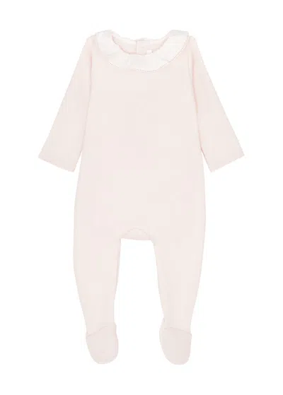 Chloé Chloe Kids Logo-embroidered Cotton Babygrow In Pink Light