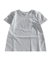 Chloé Kids Logo Embroidered Crewneck T-shirt In Gray