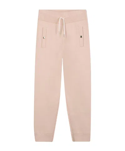 Chloé Kids Logo Embroidered Drawstring Track Pants In Neutral