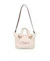 Chloé Kids Logo Embroidered Tote Bag In Neutral