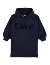 Chloé Cotton Sweatshirt Dress Chloe In Blue