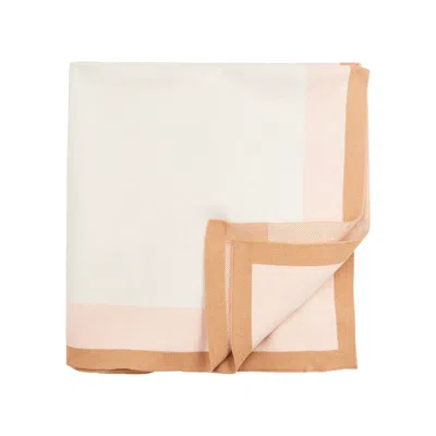 Chloé Chloe Kids Logo-intarsia Cotton-blend Blanket In Neutral