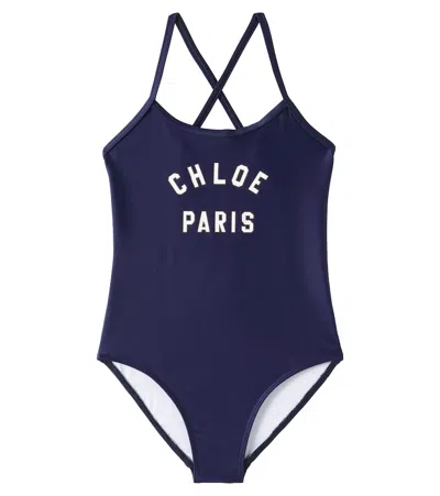 CHLOÉ CHLOE KIDS LOGO PRINTED SWIMSUIT