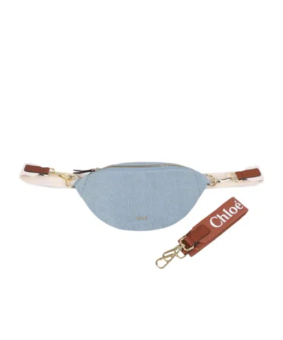 Chloé Kids Logo Strap Shoulder Bag In Purple