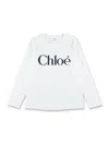 Chloé Kids Long-sleeve Cotton T-shirt In White