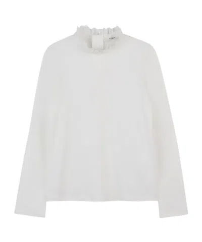 CHLOÉ CHLOÉ KIDS LONG SLEEVED FRILLED HIGH-NECK TOP