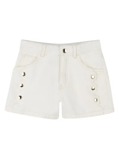 Chloé Kids' Mini Bermuda Shorts In White