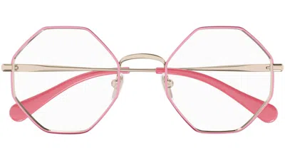 Chloé Kids Octagonal Frame Glasses In Pink