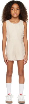 Chloé Kids Off-white Cutout Romper In 133 Ivory