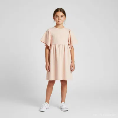 Pre-owned Chloé Kids Pink Flower Embroidered French Terry Dress 12 Yrs