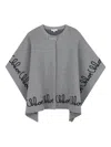 Chloé Kids Embroidered Poncho In Gray