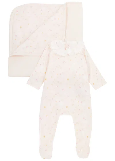 Chloé Chloe Kids Printed Cotton Babygrow And Blanket Set In Pink Light