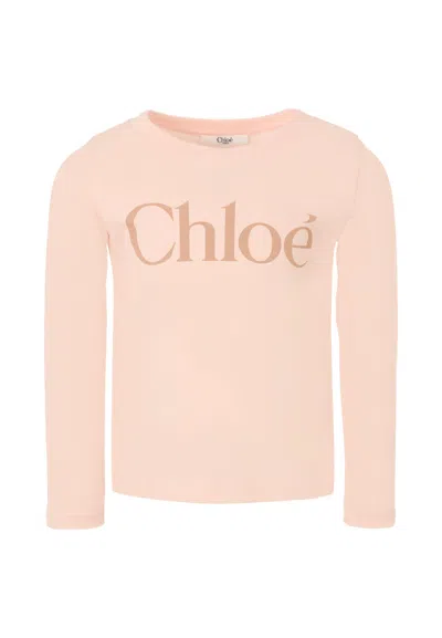 CHLOÉ CHLOÉ KIDS ROUNDNECK LONG SLEEVED T-SHIRT