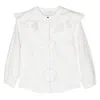 Chloé Girls Ivory Organic Cotton Ruffle Blouse In White