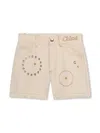 Chloé Eyelet-detail Cotton Denim Shorts In Ivory