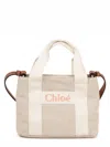 Chloé Logo Shoulder Bag In Beige