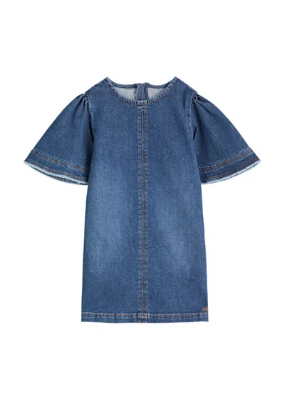 Chloé Chloe Kids Stretch-denim Dress (4-5 Years) In Blue