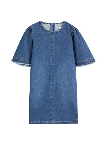 Chloé Chloe Kids Stretch-denim Dress (6-10 Years) In Blue