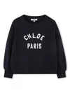 Chloé Logo-embroidered Sweatshirt In Blue