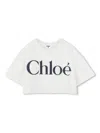 Chloé Logo-print Cropped T-shirt In White