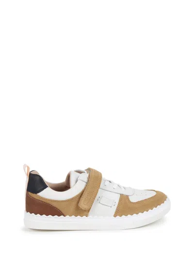 Chloé Chic Leather Sneakers For Girls In Multi