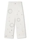 Chloé Eyelet-detail Cotton Trousers In Avorio