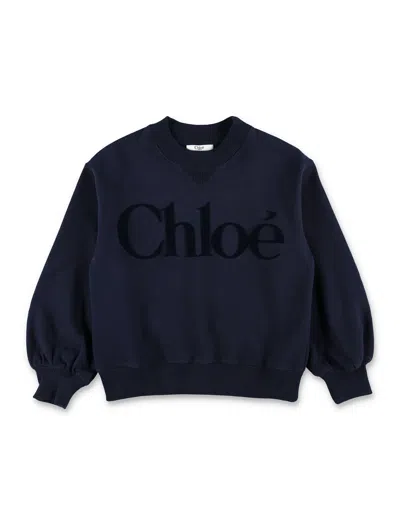 CHLOÉ CHLOÉ KIDS VELVET LOGO SWEATSHIRT
