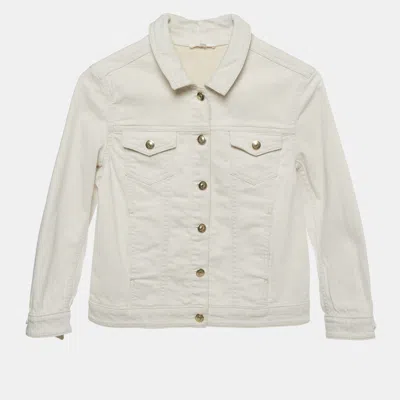 Pre-owned Chloé Kids White Denim Button Up Jacket 12 Yrs