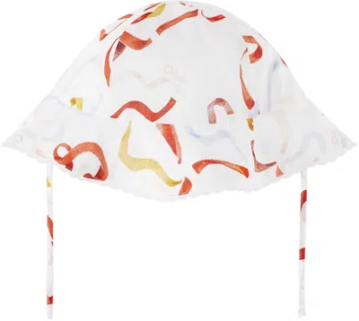 Chloé Kids White Printed Bucket Hat