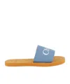 Chloé Chloe Girls Denim Kids Branded Denim Sliders 6-9 Years In Multi