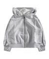 Chloé Kids Zip-up Drawstring Hoodie In Gray