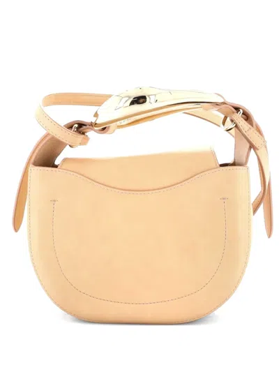 Pre-owned Chloé Kiss Purse Bag Leather Small Crossbody Bag In Neutral