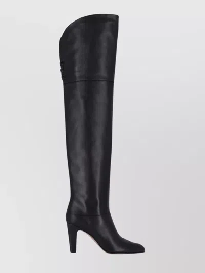 Chloé Knee-high Boots With Pointed Toe And Cone Heel In Black