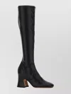 Chloé Knee-high Synthetic Leather Janis Block Heel Boots In Black