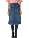 Chloé Knee-length Skirt In Washed Blue Denim Women In Blue