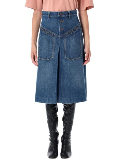 CHLOÉ CHLOÉ KNEE-LENGTH DENIM SKIRT