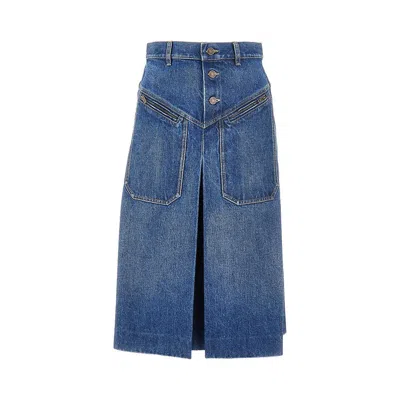 CHLOÉ KNEE-LENGTH DENIM SKIRT