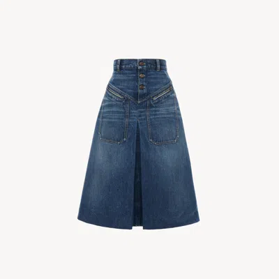Chloé Knee-length Skirt In Denim In Blue