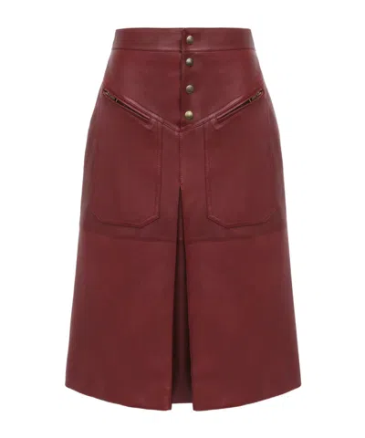 Chloé Knee-length Skirt In Leather In Red