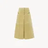 Chloé Knee-length Skirt In Suede Grey Size 6 100% Calf-skin Leather