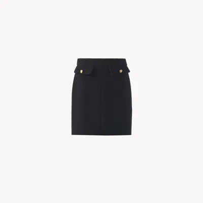 Chloé Knee-length Skirt In Wool Bouclette Black Size 10 89% Wool, 10% Polyamide, 1% Elastane