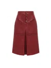 Chloé Knee-length Skirt In Leather Red Size 10 100% Lambskin In Red