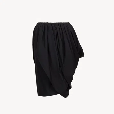 Chloé Knee-length Wrap Skirt In Cotton Poplin In Black